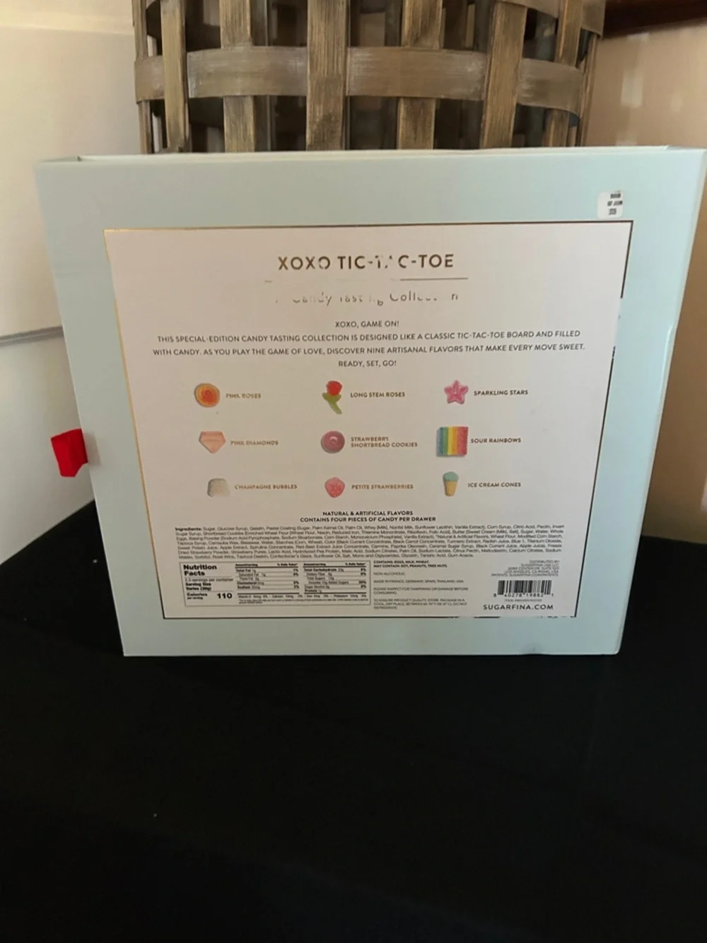 Sugar XOXO Tic Tac Toe Candy Gift Box Only - Pink & Red